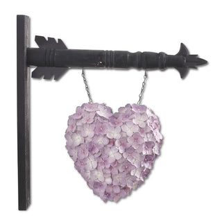 Purple Hydrangea Heart Arrow Replacement hanging ornament with metal chains