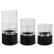 Clear Glass Vases w/Black Bottom  K&K   