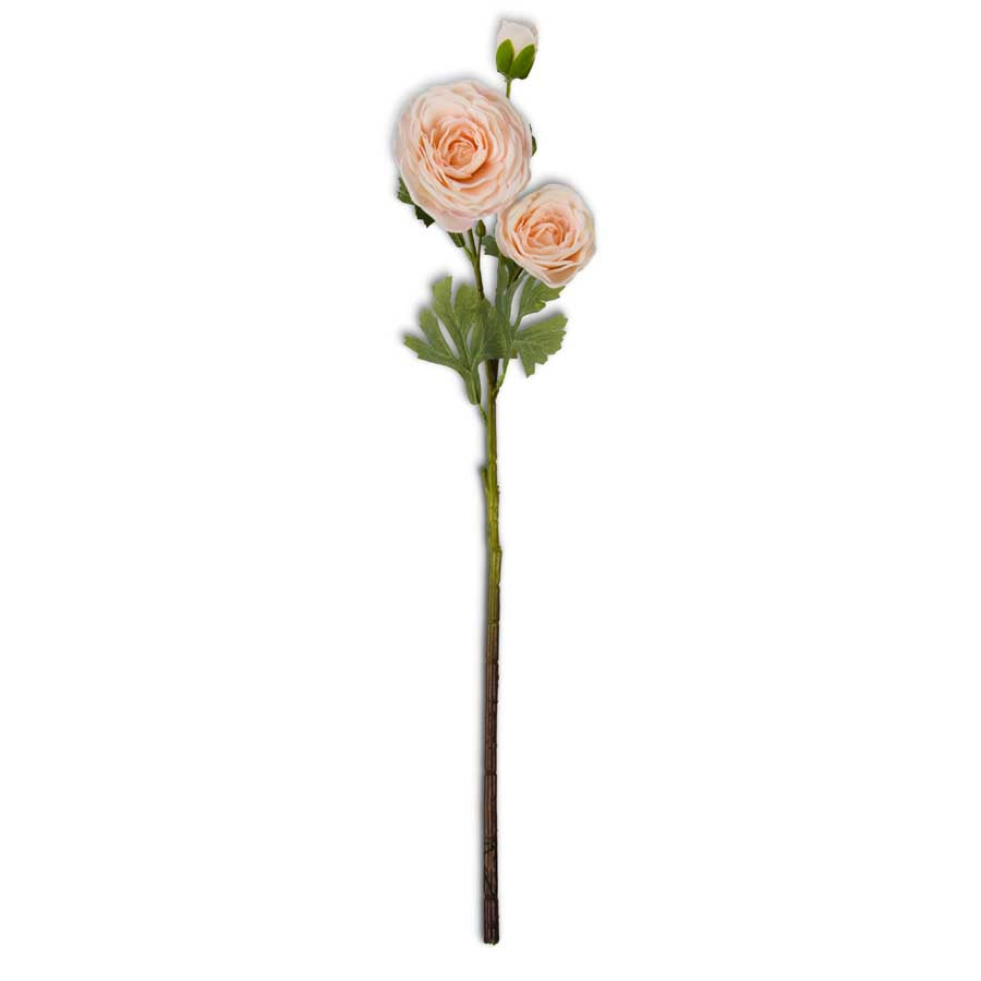 Peach Triple Bloom Ranunculus Stem Artificial Flora K&K   