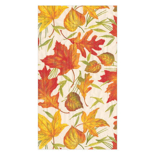 Guest Towel Napkin - Woodland Leaves Ivory  Caspari   