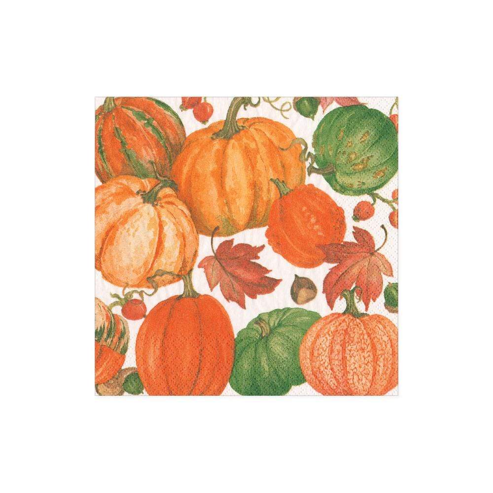 Cocktail Napkin - Pumpkin Field White