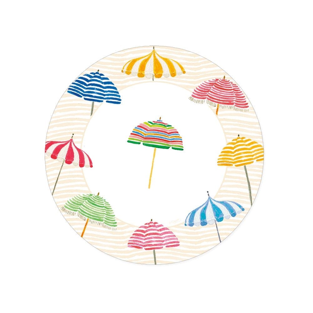 Beach Umbrellas - Salad/Dessert Plates 8pk  Caspari   