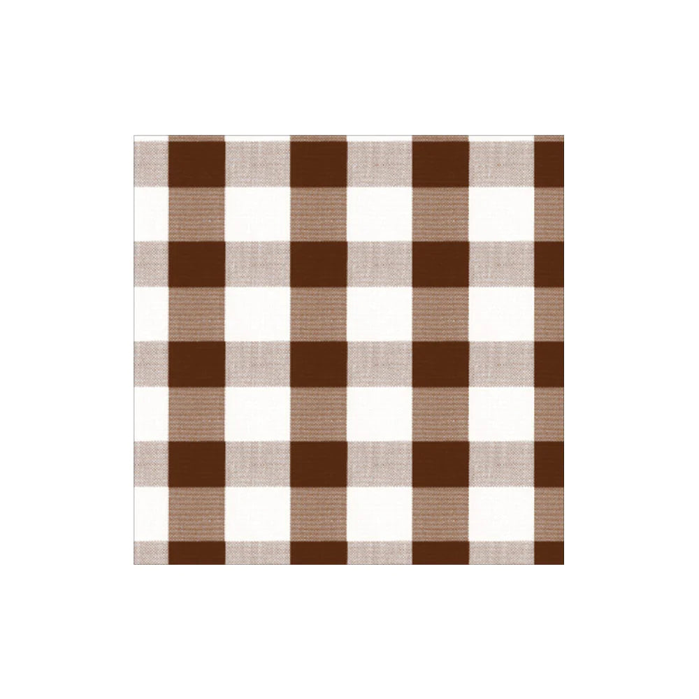 Cocktail Napkin - Gingham Chocolate  Caspari   