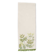 Cream Table Runner w/Embroidered Ferns 72"  K&K   