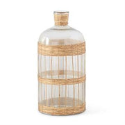 Bottles in Woven Rattan Sleeves Decor K&K Large  