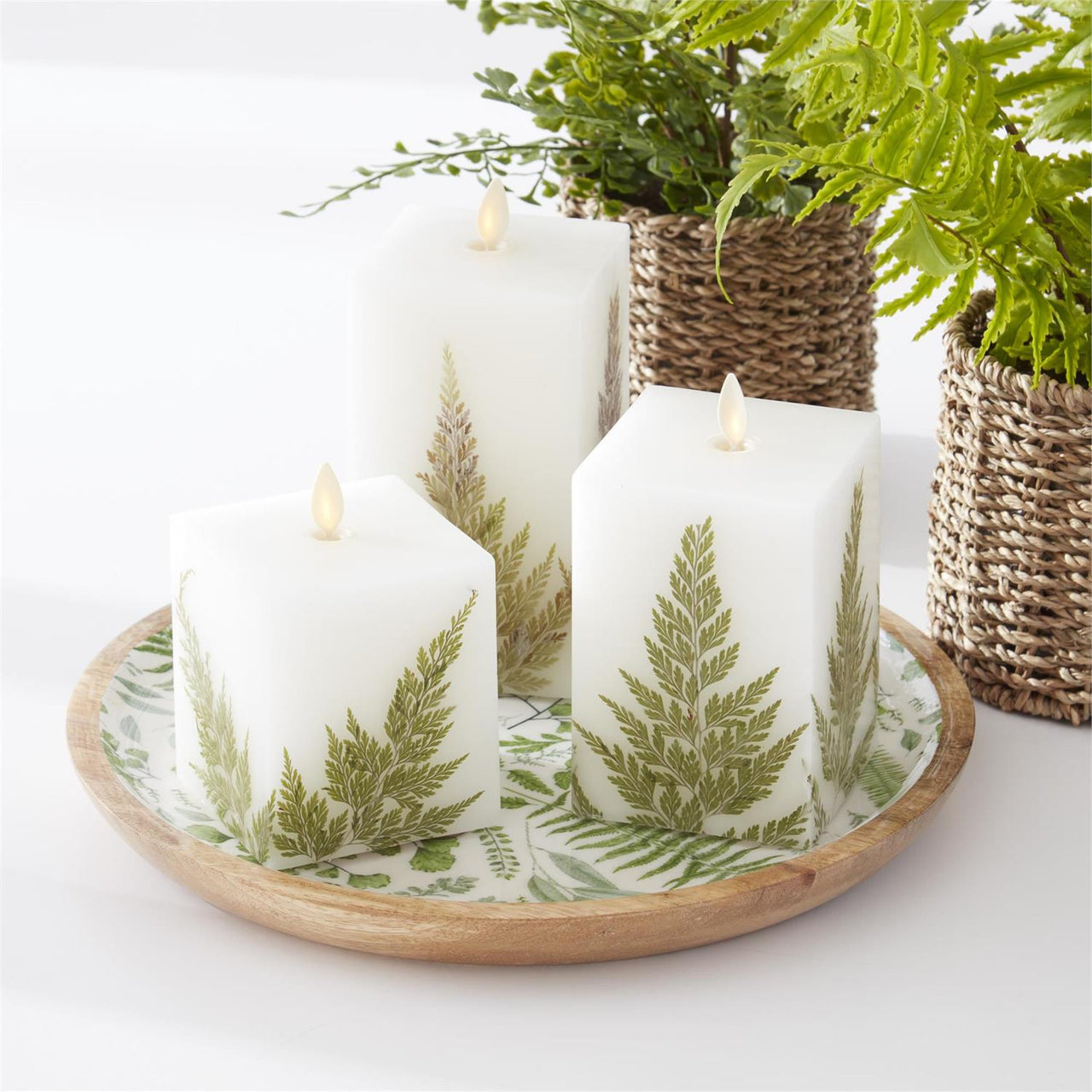 Luminara -  Indoor Flameless - Square Fern Flameless Candles K&K   