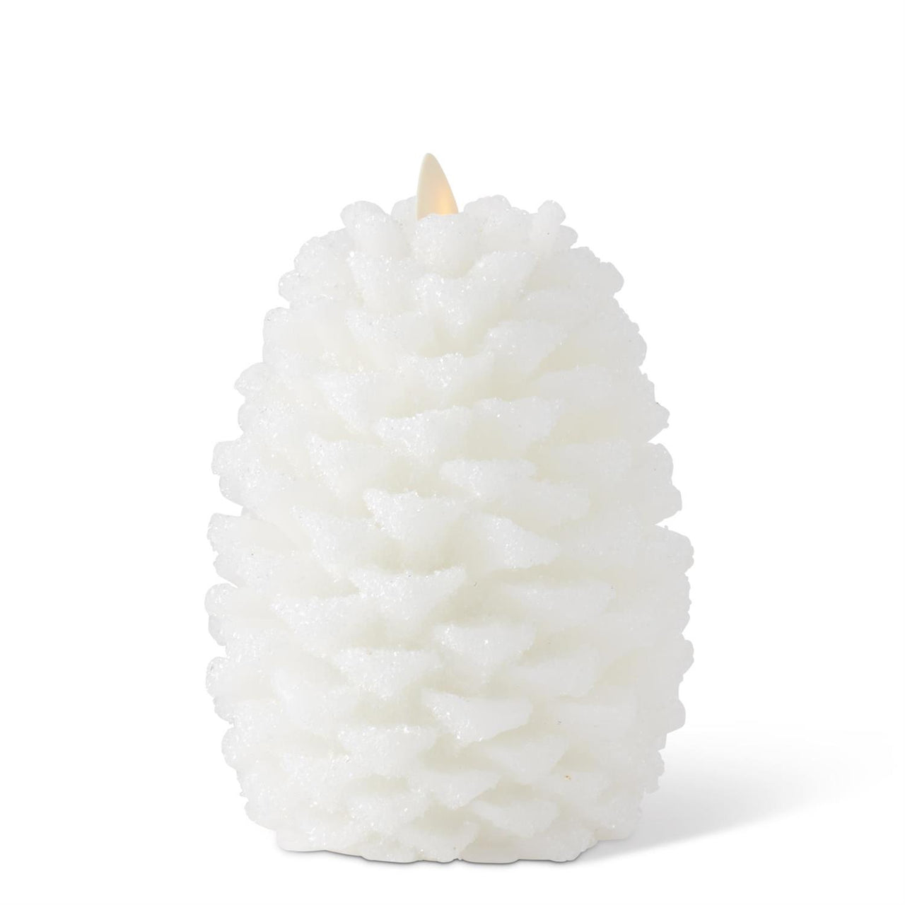 Wax Snowy Pinecone Luminara Indoor Candle - Large  K&K White  