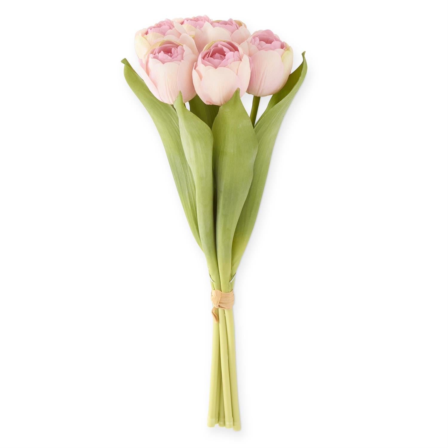 Real Touch Bloomed Tulip Bundle (6 Stem)  K&K Pink  
