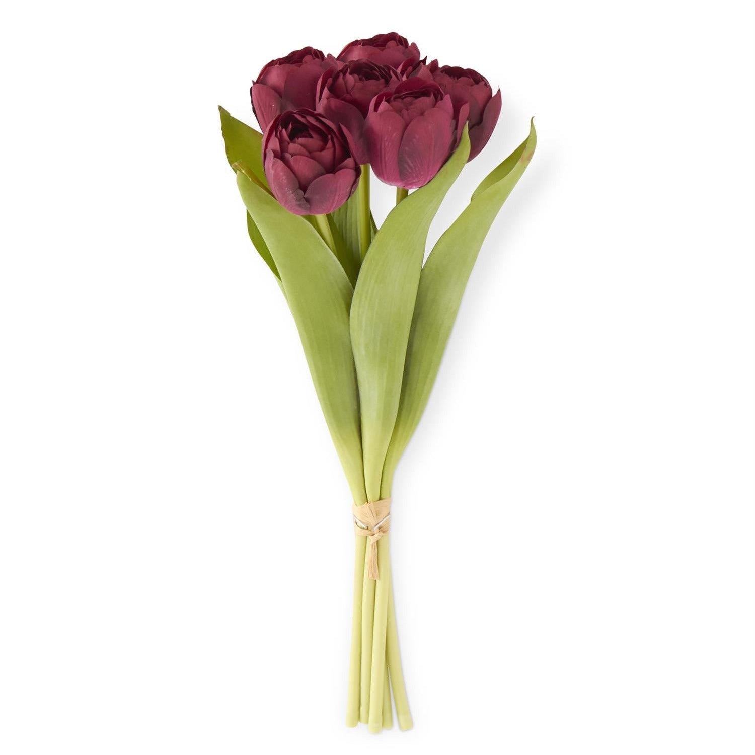 Real Touch Bloomed Tulip Bundle (6 Stem)  K&K Red  