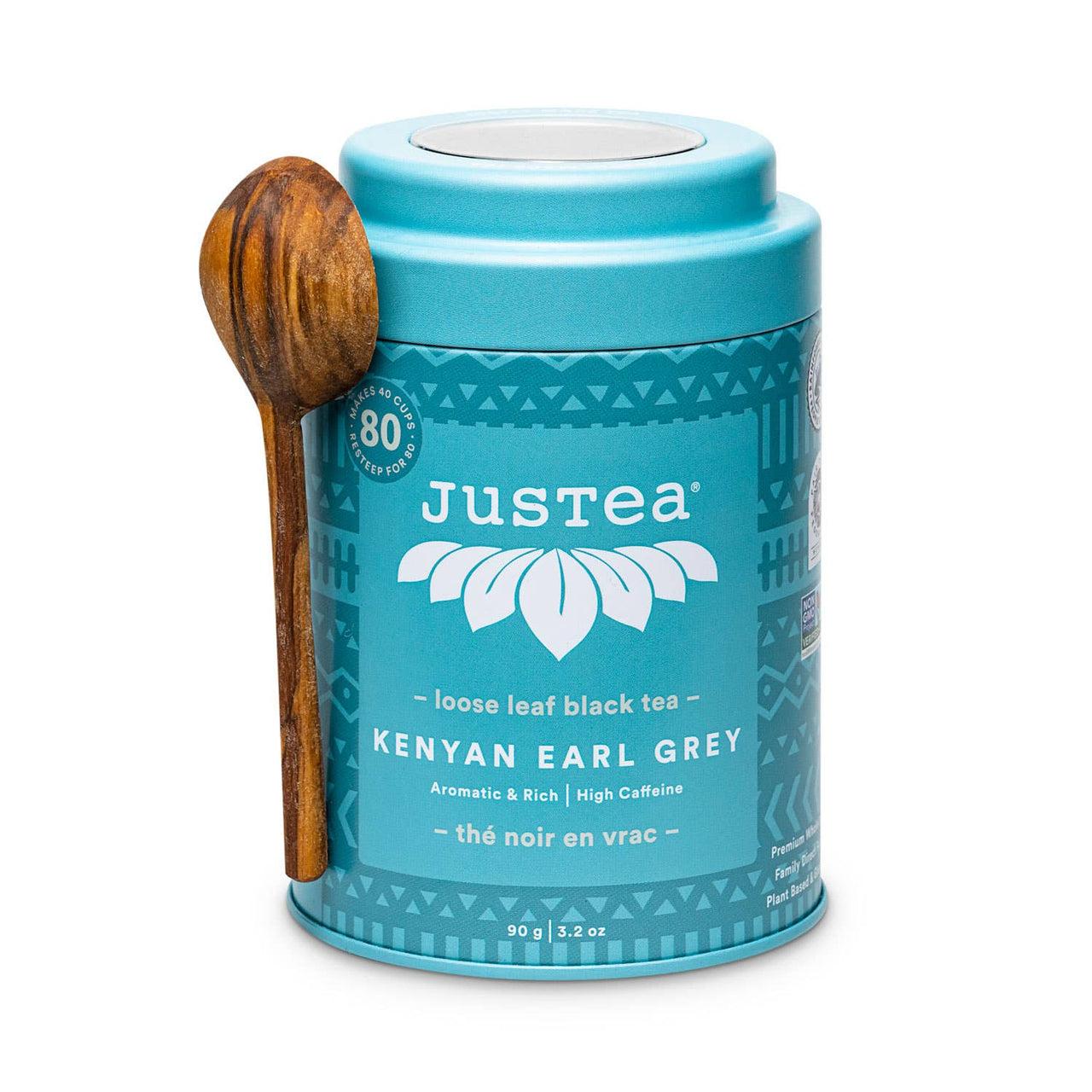 Kenyan Earl Grey Tin & Spoon - Organic, Fair-Trade Black Tea  JusTea   
