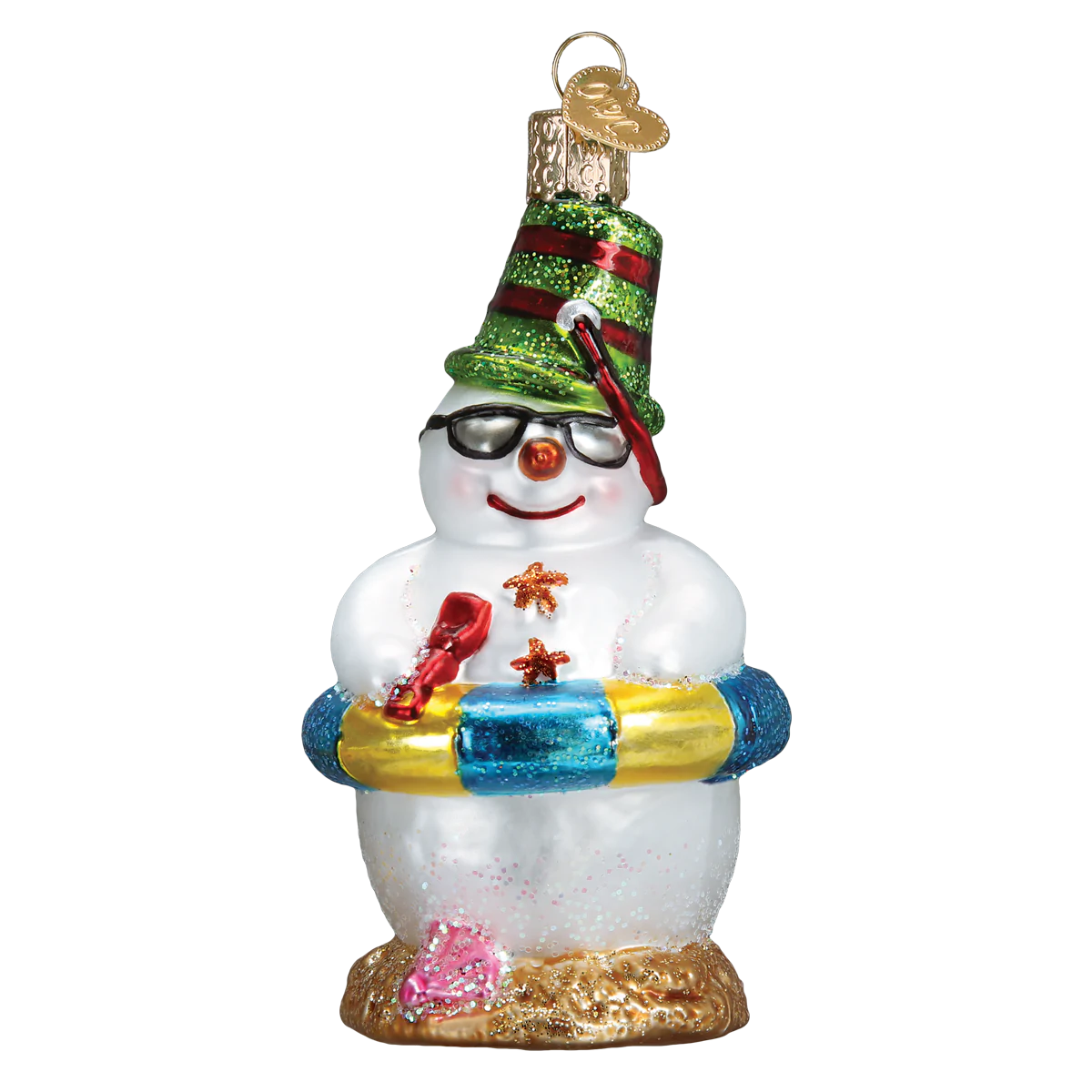 Snowman On Beach Ornament  Old World Christmas   