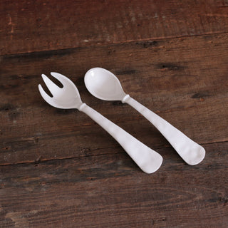 Pair of VIDA Havana salad servers, large white melamine by Beatriz Ball