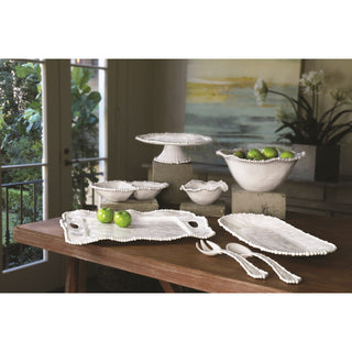 Vida Alegria rectangular tray with handles in white melamine Beatriz Ball serveware.
