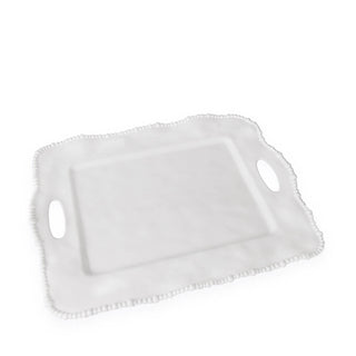 Vida Alegria Rect Tray with Handles, white Melamine by Beatriz Ball