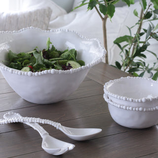 Vida Alegria Salad Servers White Melamine Beatriz Ball   