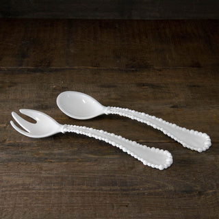 Vida Alegria Salad Servers White Melamine Beatriz Ball   