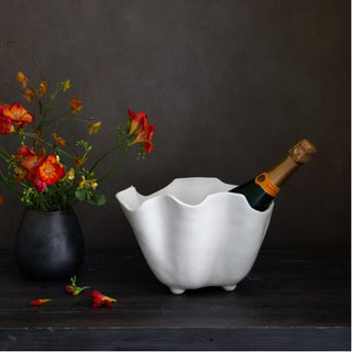 VIDA Nube white melamine ice bucket with champagne bottle, Beatriz Ball barware (2 items)
