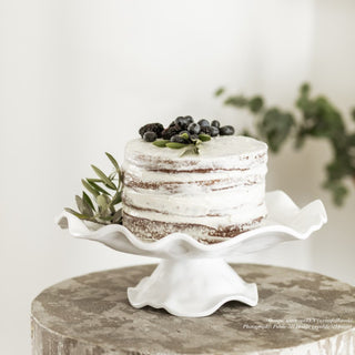 Vida Havana pedestal cake stand in white melamine by Beatriz Ball
