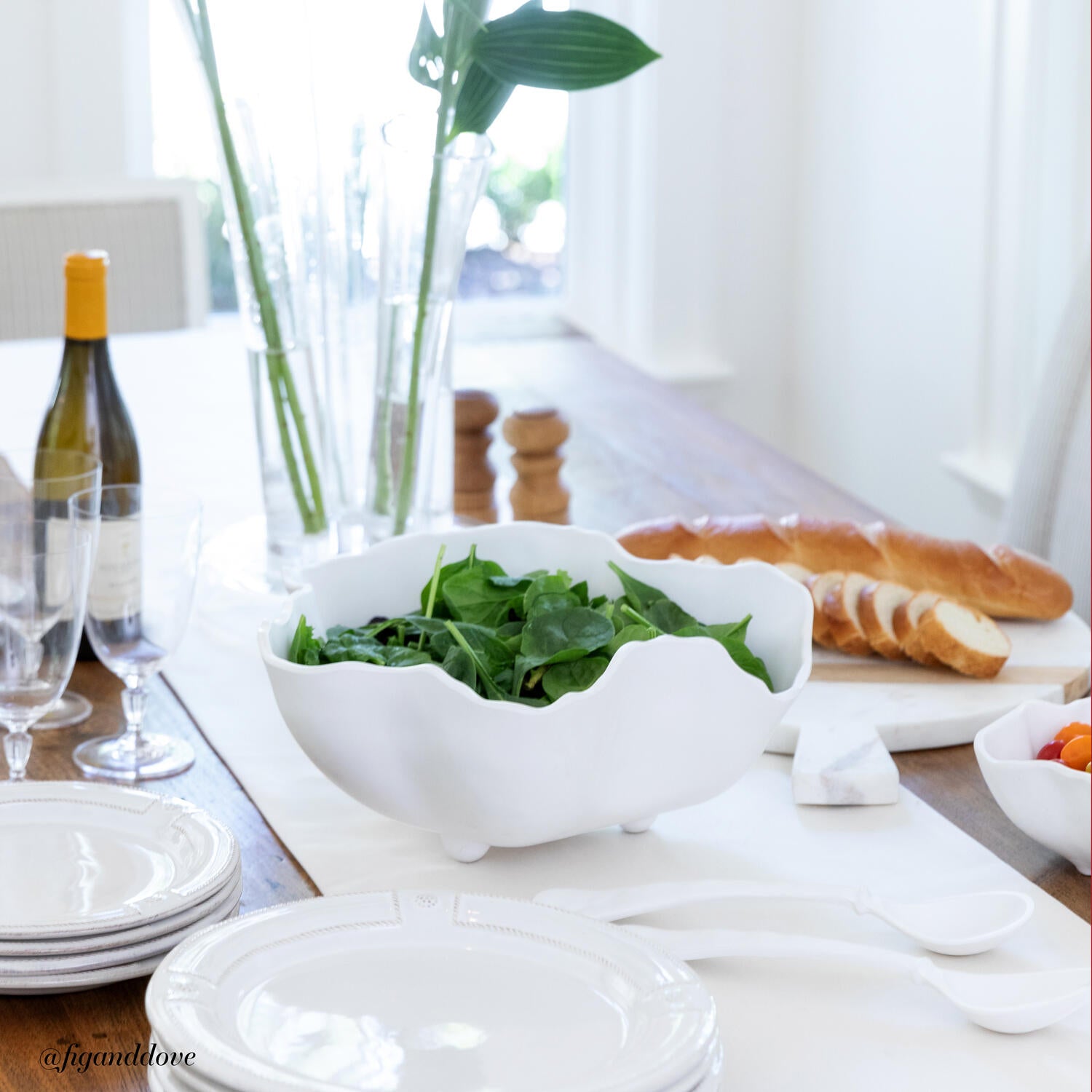 VIDA Nube salad servers (lg) white Melamine Beatriz Ball   