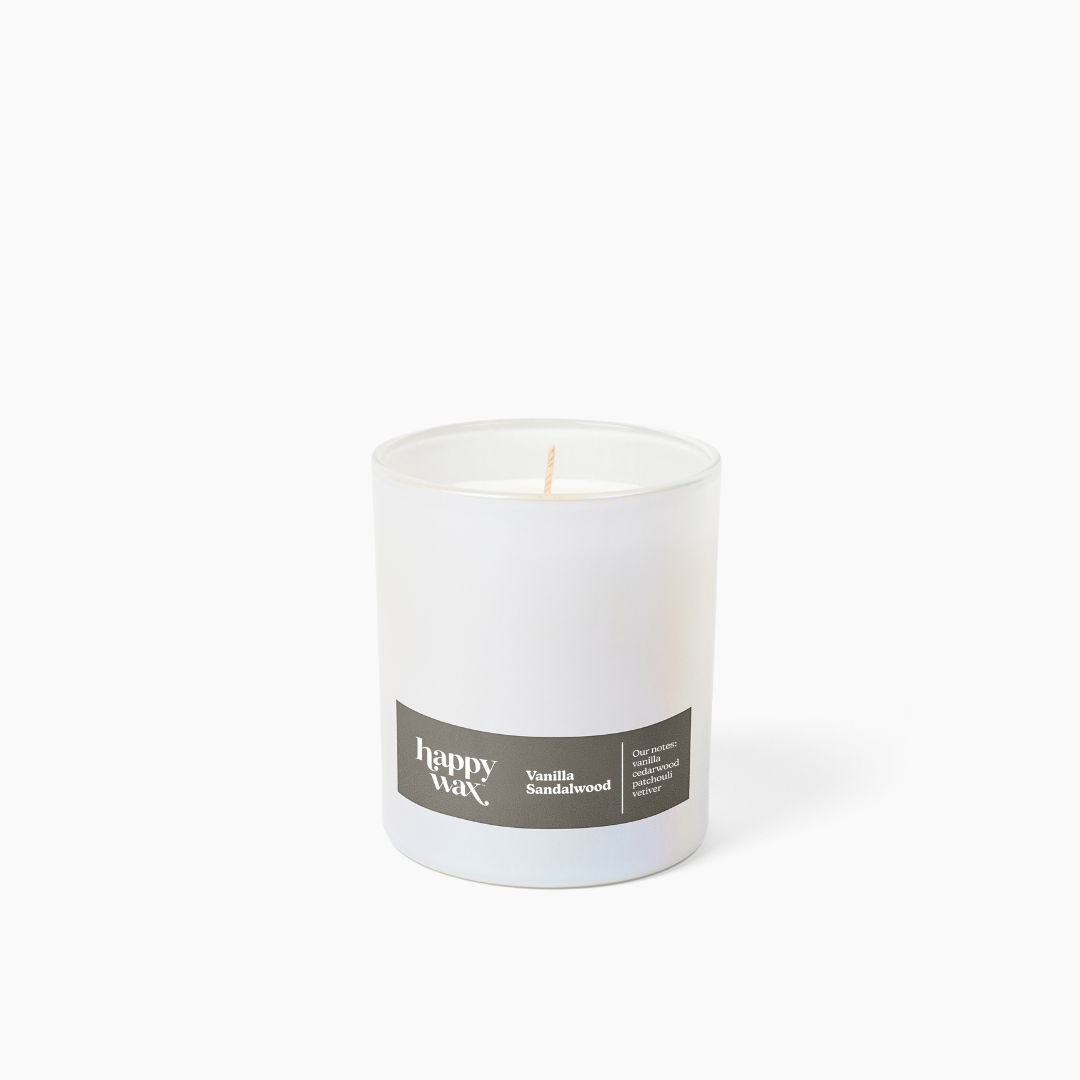 Vanilla Sandalwood Single Wick Candle  Happy Wax   