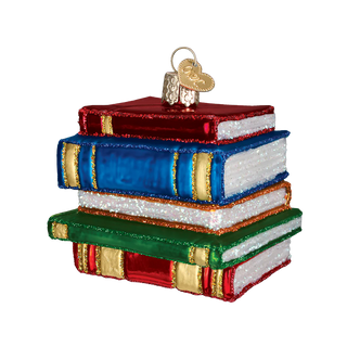 Stack Of Books Ornament  Old World Christmas   