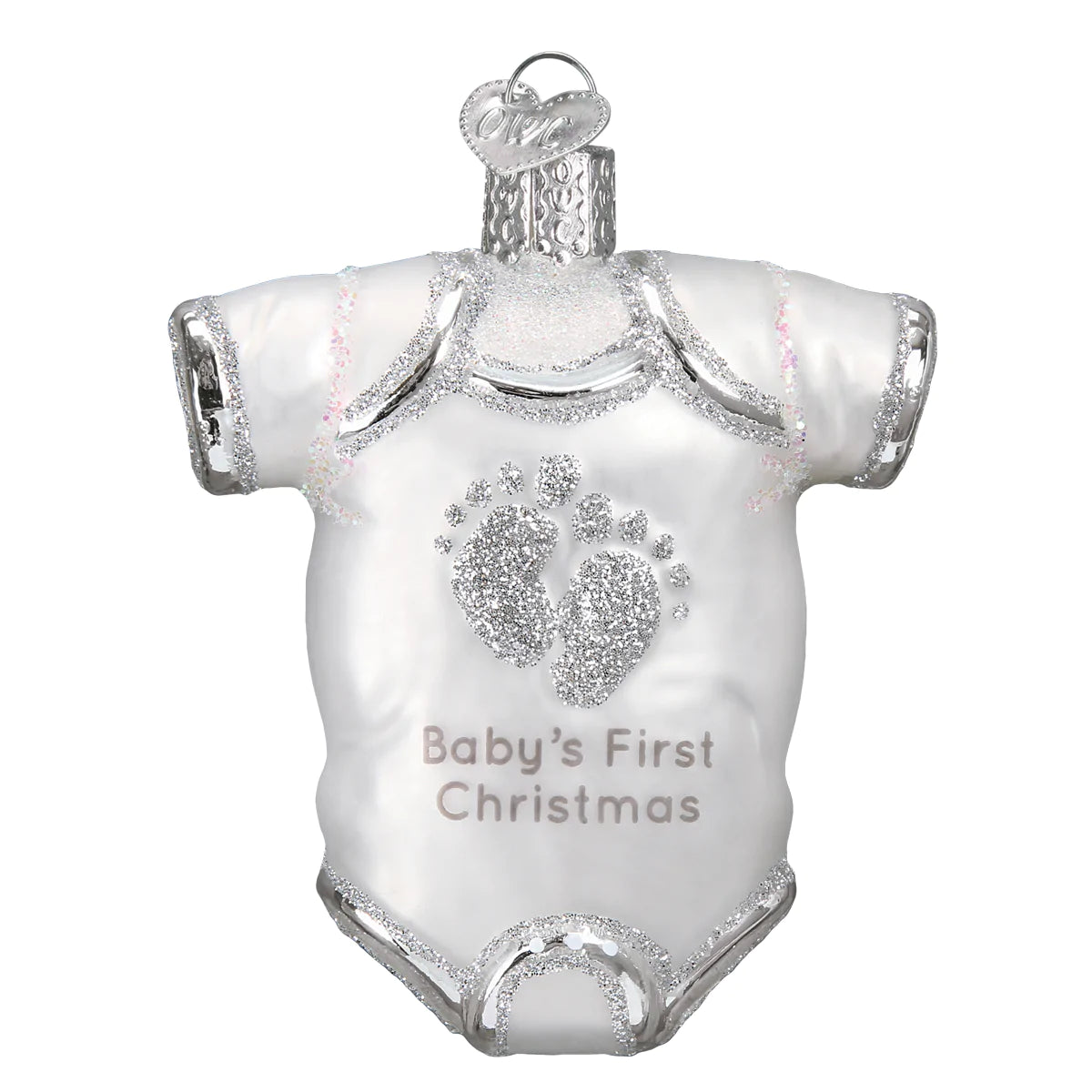White Baby Onesie Ornament  Old World Christmas   