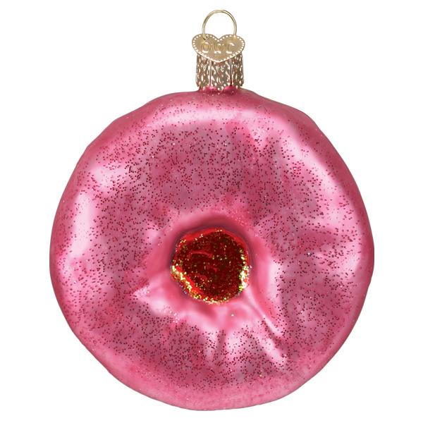 Pink Frosted Donut Ornament  Old World Christmas   
