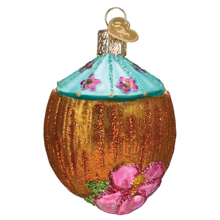 Tropical Coconut Drink Ornament  Old World Christmas   