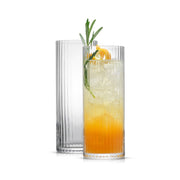 JoyJolt Elle Fluted Highball Juice Tumblers Glass - Set of 2  JoyJolt   