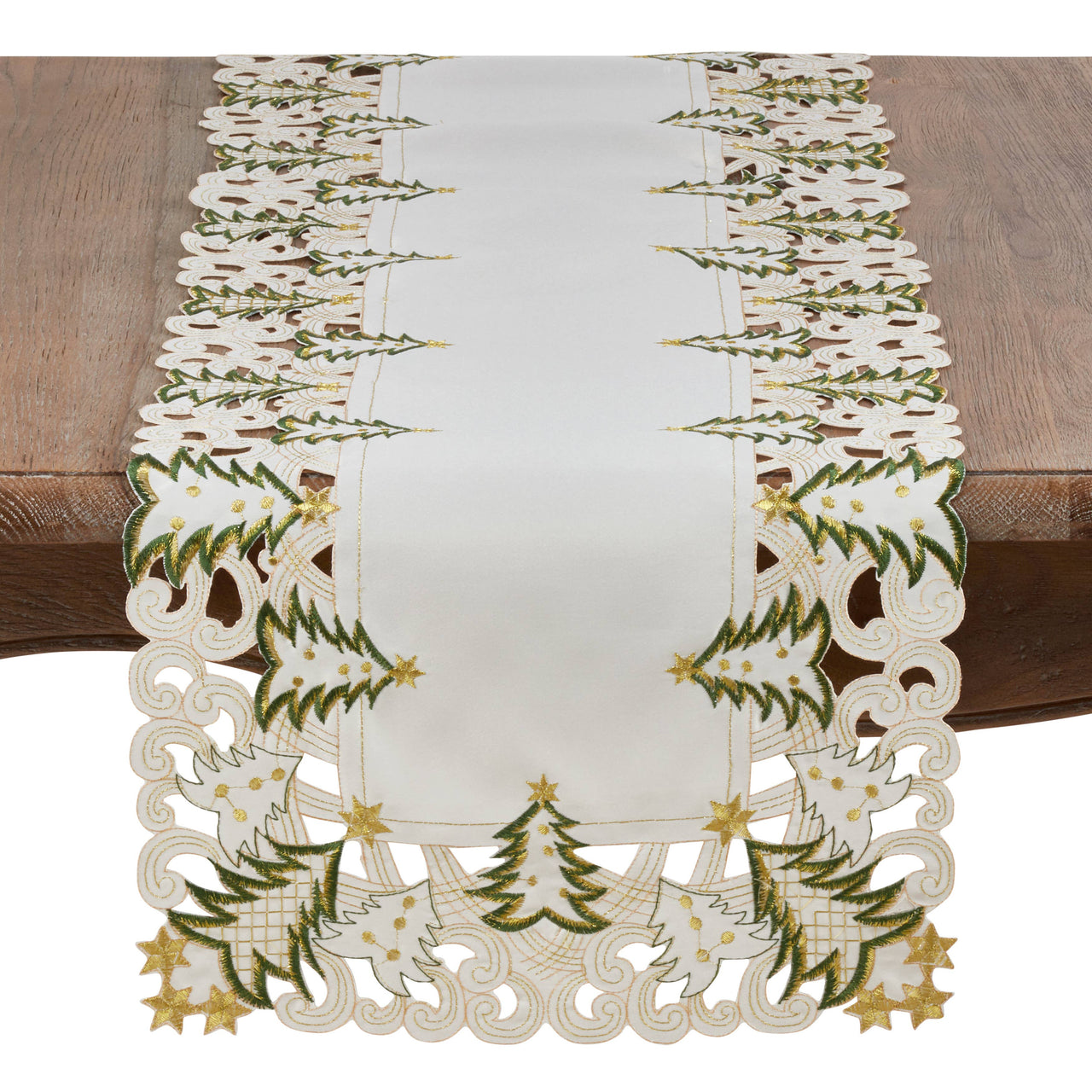 Christmas Tree Runner: Ivory  Saro   
