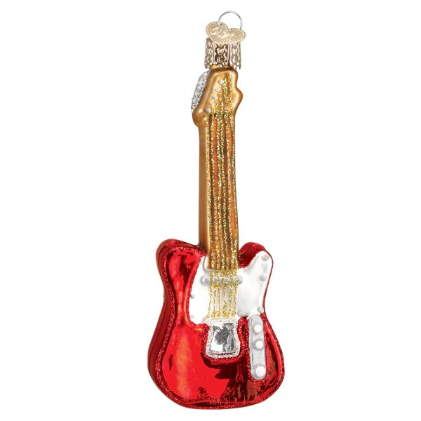 Red Electric Guitar Ornament  Old World Christmas   