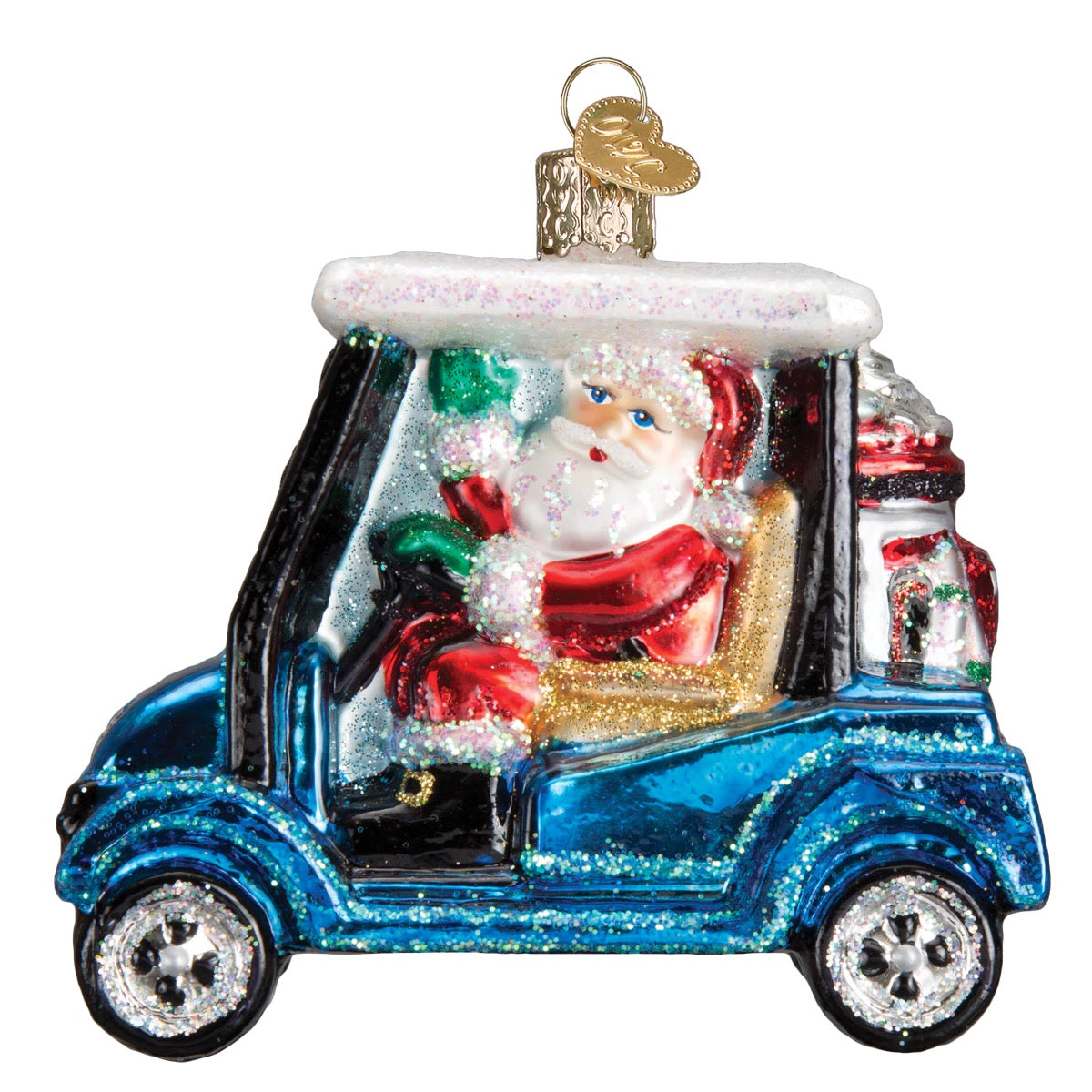 Golf Cart Santa Ornament  Old World Christmas   