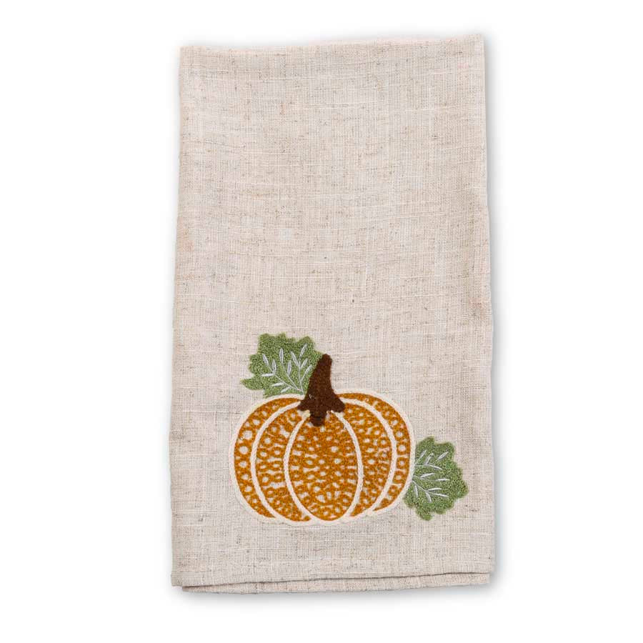 Tea Towel with Pumpkin Motif  K&K   