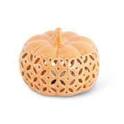 Orange Ceramic Cutout LED Pumpkin  K&K   