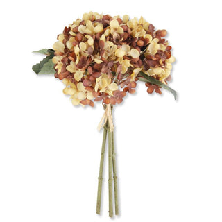 Two-Tone Hydrangea Bundle Artificial Flora K&K Yellow & Brown