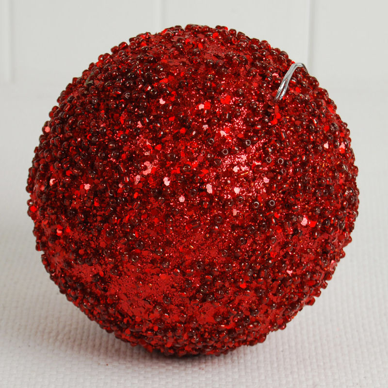 Jewel Ball Ornament, Red 6" Adams Christmas Adams & Co.   