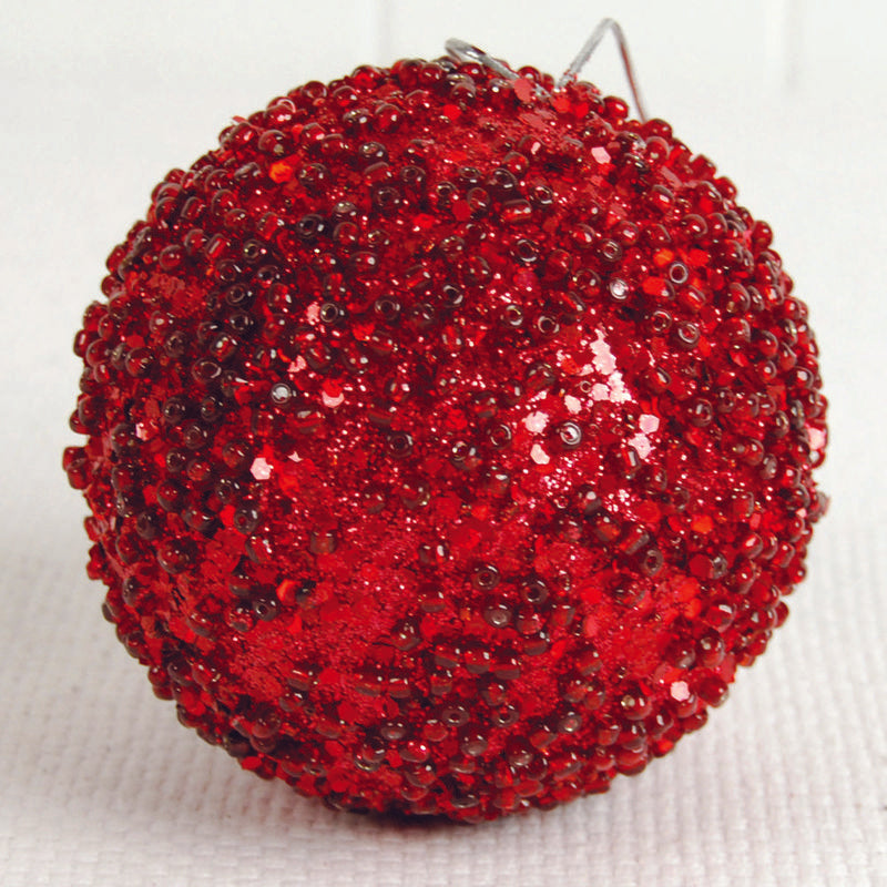 Jewel Ball Ornament, Red 4" Adams Christmas Adams & Co.   