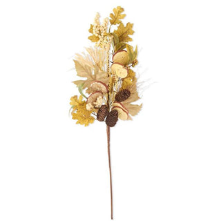 Mixed Fall Leaves Stem w/Apple & Orange  K&K   