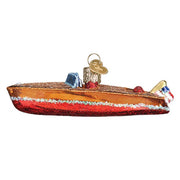 Classic Wooden Boat Ornament  Old World Christmas   