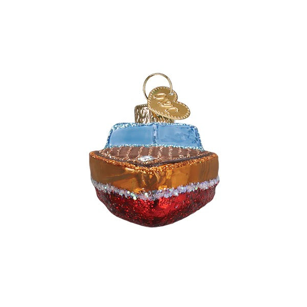 Classic Wooden Boat Ornament  Old World Christmas   