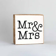Mr & Mrs Decorative Wooden Block  Rustic Marlin   