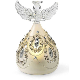 Glass LED Angel w/Silver Jewels  K&K Small  