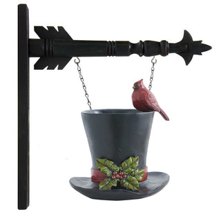 Black Resin Top Hat Vase w/Cardinal Arrow Replacement Arrow K&K   