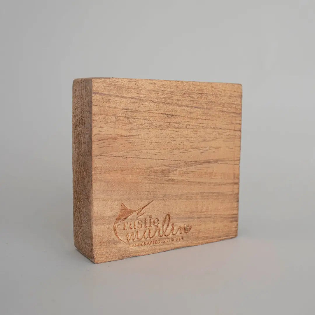Mr & Mr Greenery Decorative Wooden Block ' Rustic Marlin   