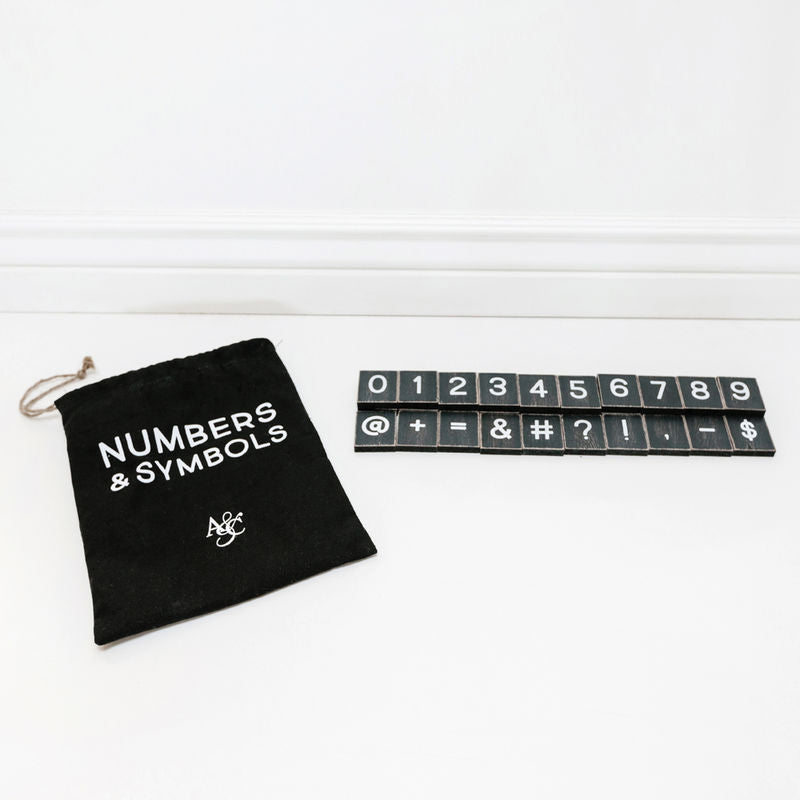 Numbers & Symbols - Black/White - 31 pc
