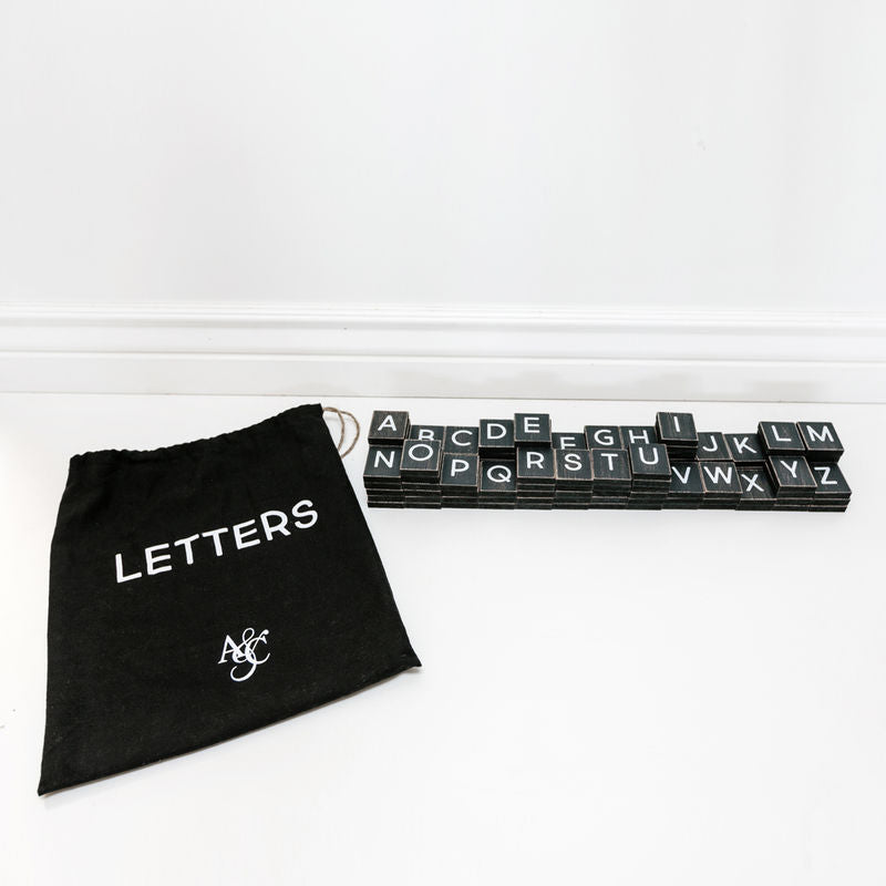 Bag of 110 Piece (Letters) Black/White Adams Ledgie Adams & Co.   