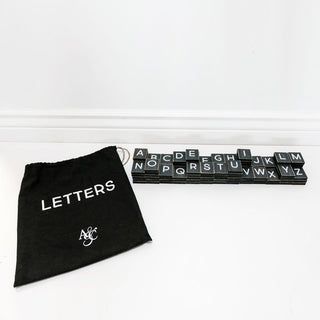 Bag of 110 Piece (Letters) Black/White Adams Ledgie Adams & Co.   