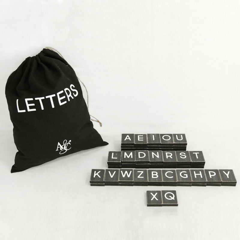 Bag of 70 Pieces Letters - Black/White Adams Ledgie Adams & Co.   