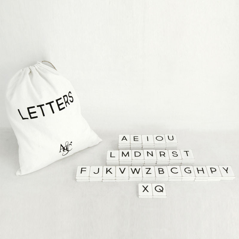 Bag of 70 Pieces Letters - White/Black Adams Ledgie Adams & Co.   