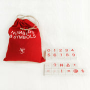Bag of 30 Pieces (Lollipop Numbers & Symbols) White/Red Adams Ledgie Adams & Co.   